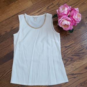 Banana Republic Cream Colored Sleeveless Blouse